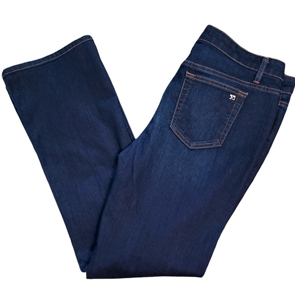 Joe's Icon Mid Rise Boot Cut Denim Jeans Clean Hem Dark Blue Lisa Wash Size 32 - Picture 8 of 12